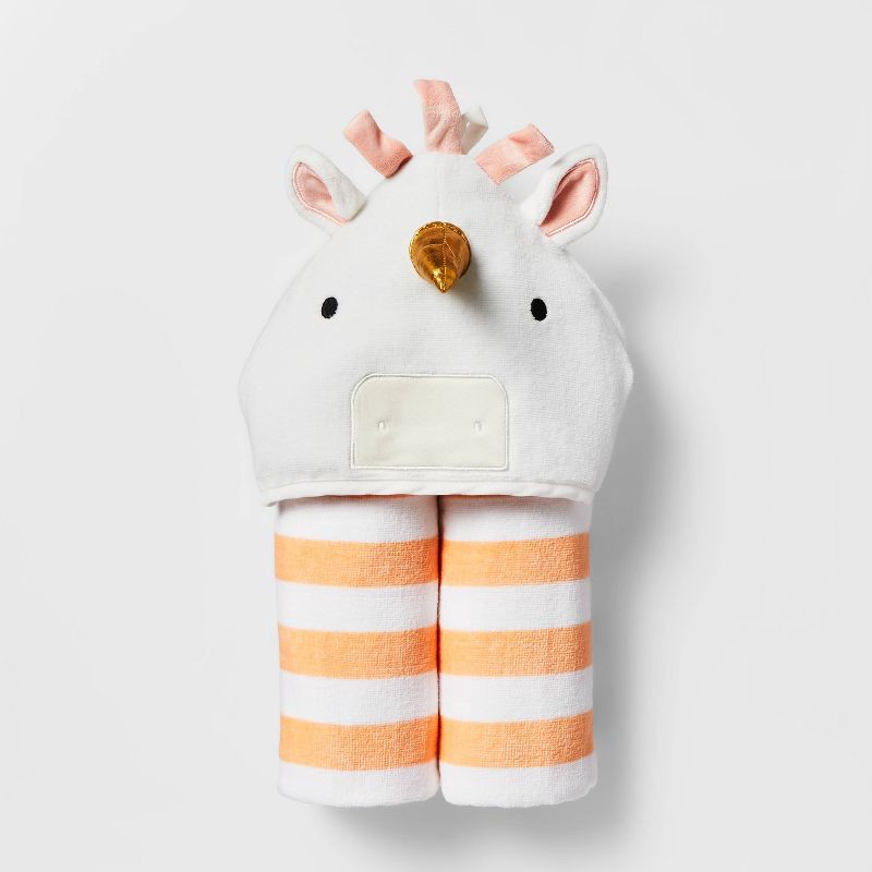 slide 4 of 4, 25"x50" Unicorn Kids' Hooded Towel - Pillowfort™: Cotton Velour, Lightweight, Machine Washable, OEKO-TEX Certified, 1 ct