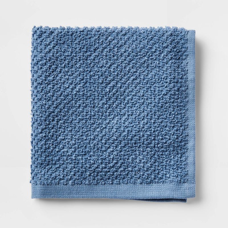 slide 3 of 4, 8pc 12"x12" Kids' Washcloth Set Blue - Pillowfort™: Cotton Terry Face Towels, Machine Washable, OEKO-TEX Certified, 8 ct