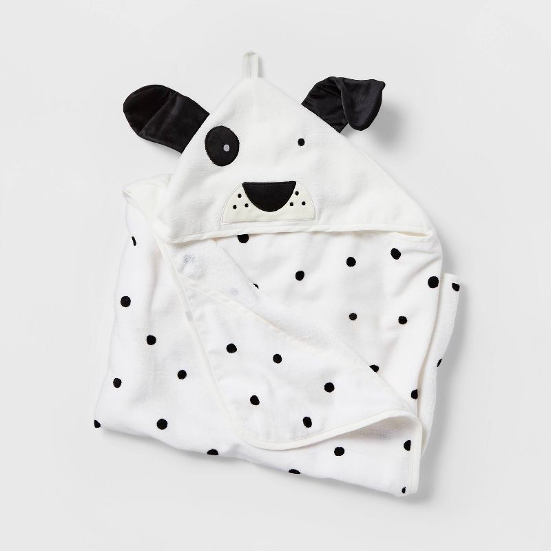 slide 1 of 4, 25"x50" Puppy Kids' Hooded Towel - Pillowfort™: Lightweight Cotton, Polka Dot, Toddler Bath, OEKO-TEX Certified, 1 ct