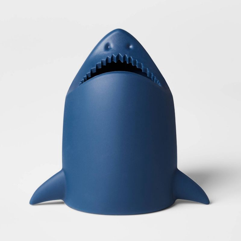slide 1 of 3, Kids' Toothbrush Holder Shark Blue - Pillowfort™: Fun Bathroom Accessory, Silicone, Animal Pattern, 1 ct
