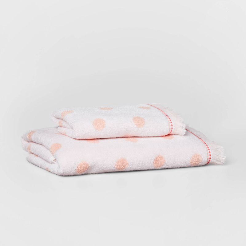 slide 4 of 4, Dot Kids' Hand Towel Pink with SILVADUR™ Antimicrobial Technology - Pillowfort™, 1 ct