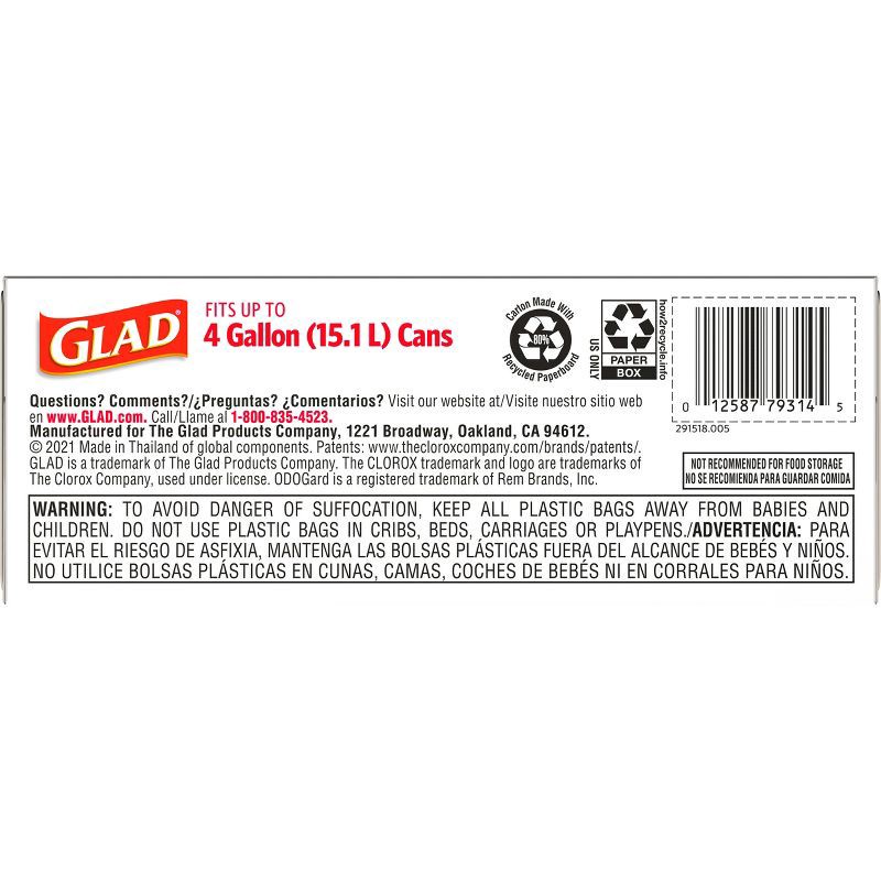 slide 10 of 11, Glad Drawstring Small Trash Bags - Lemon Fresh Bleach - 4gal - 34ct, 34 ct; 4 gal