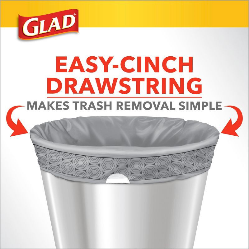 slide 5 of 11, Glad Drawstring Small Trash Bags - Lemon Fresh Bleach - 4gal - 34ct, 34 ct; 4 gal