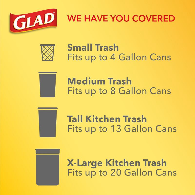 slide 7 of 11, Glad Drawstring Small Trash Bags - Lemon Fresh Bleach - 4gal - 34ct, 34 ct; 4 gal