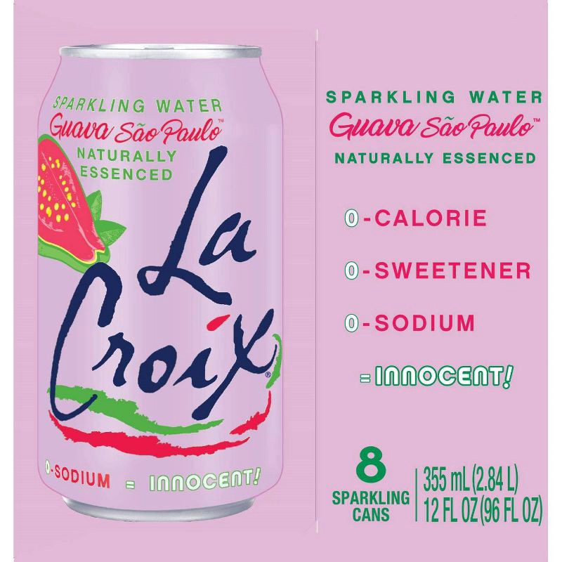 slide 4 of 6, LaCroix Sparkling Water Guava Sao Paulo - 8pk/12 fl oz Cans, 8 ct; 12 fl oz