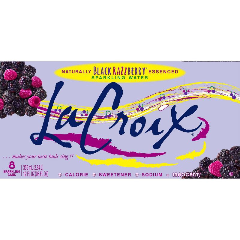 slide 4 of 6, LaCroix Sparkling Water Black Razzberry - 8pk/12 fl oz Cans, 8 ct; 12 fl oz