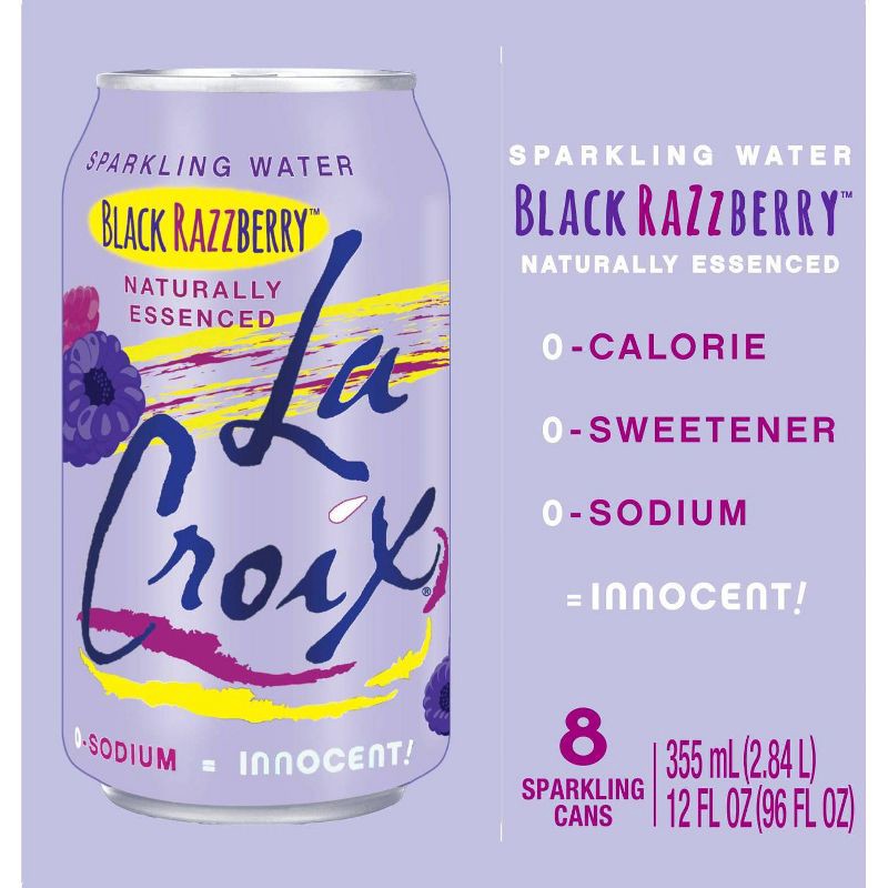 slide 5 of 6, LaCroix Sparkling Water Black Razzberry - 8pk/12 fl oz Cans, 8 ct; 12 fl oz