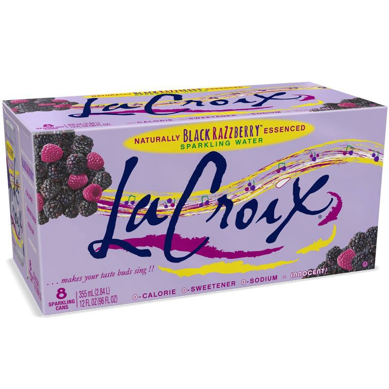 slide 1 of 6, LaCroix Sparkling Water Black Razzberry - 8pk/12 fl oz Cans, 8 ct; 12 fl oz