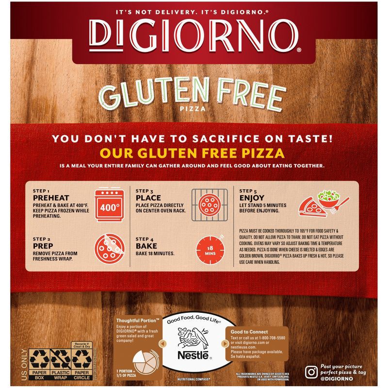 slide 7 of 9, DiGiorno Gluten Free Cheese Frozen Pizza - 23.5oz, 23.5 oz