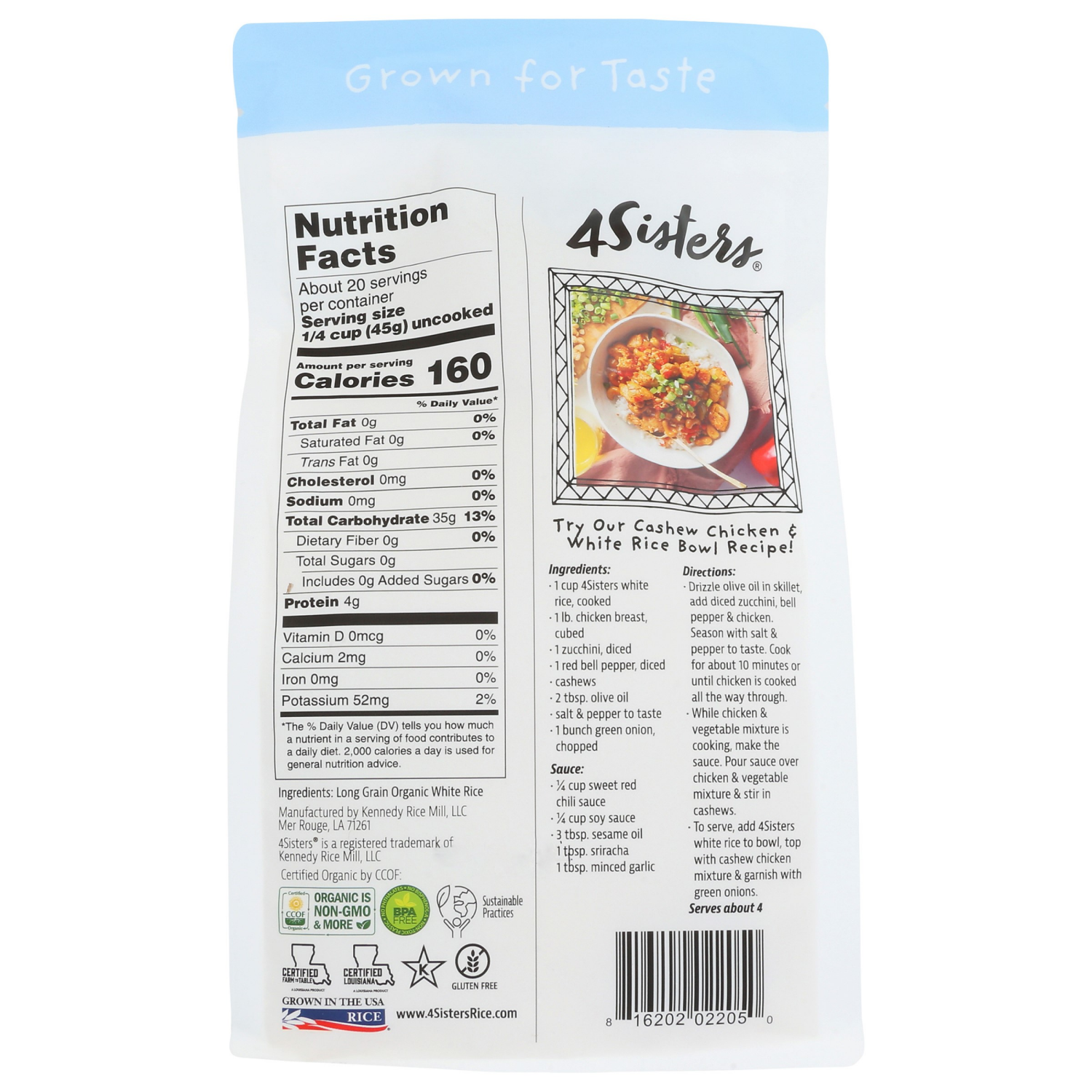 slide 2 of 4, 4Sisters Organic Extra Long Grain White Rice - 2 lb, 2 lb