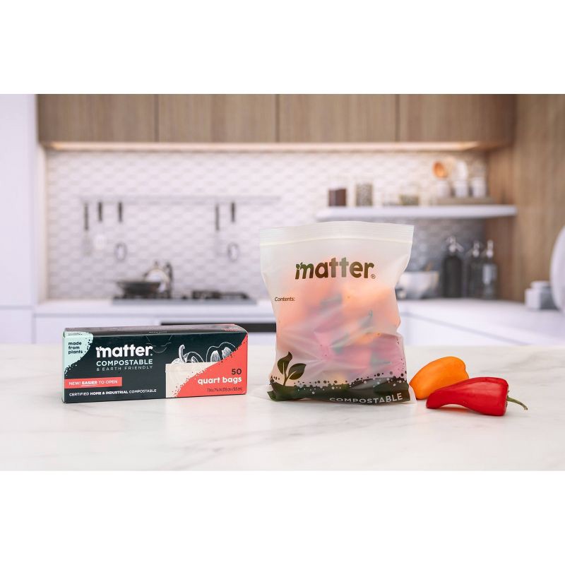 slide 3 of 9, Matter Compostable Quart Bags - 50ct, 50 ct