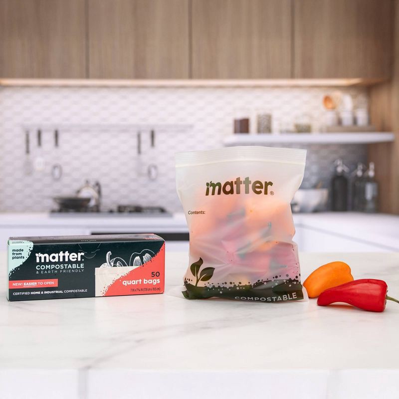 slide 5 of 9, Matter Compostable Quart Bags - 50ct, 50 ct
