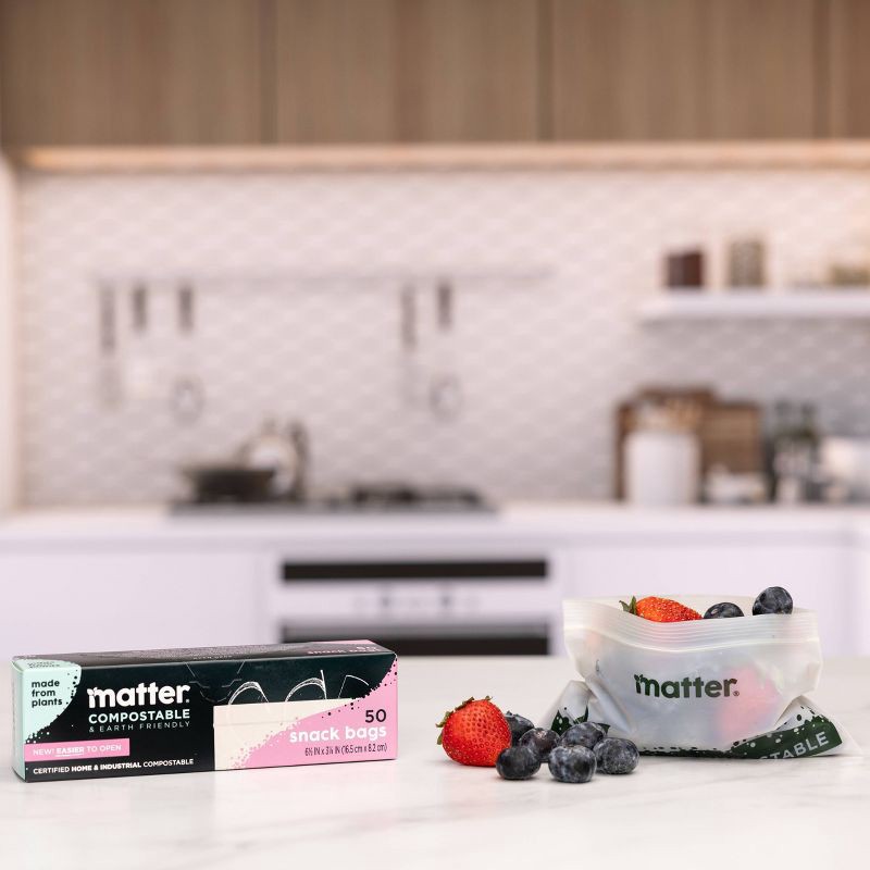 slide 3 of 9, Matter Compostable Snack Bags - 50ct, 50 ct