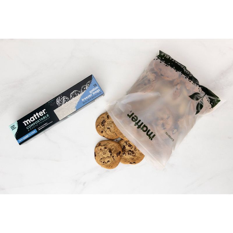 slide 2 of 9, Matter Compostable Gallon Freezer Bags - 15ct, 15 ct