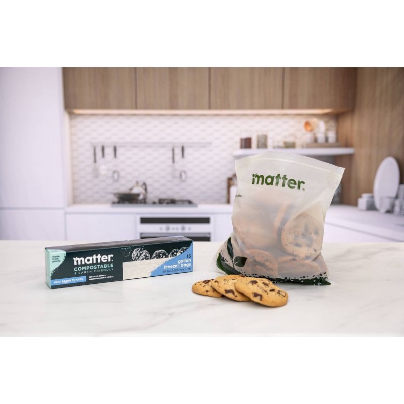 slide 3 of 9, Matter Compostable Gallon Freezer Bags - 15ct, 15 ct