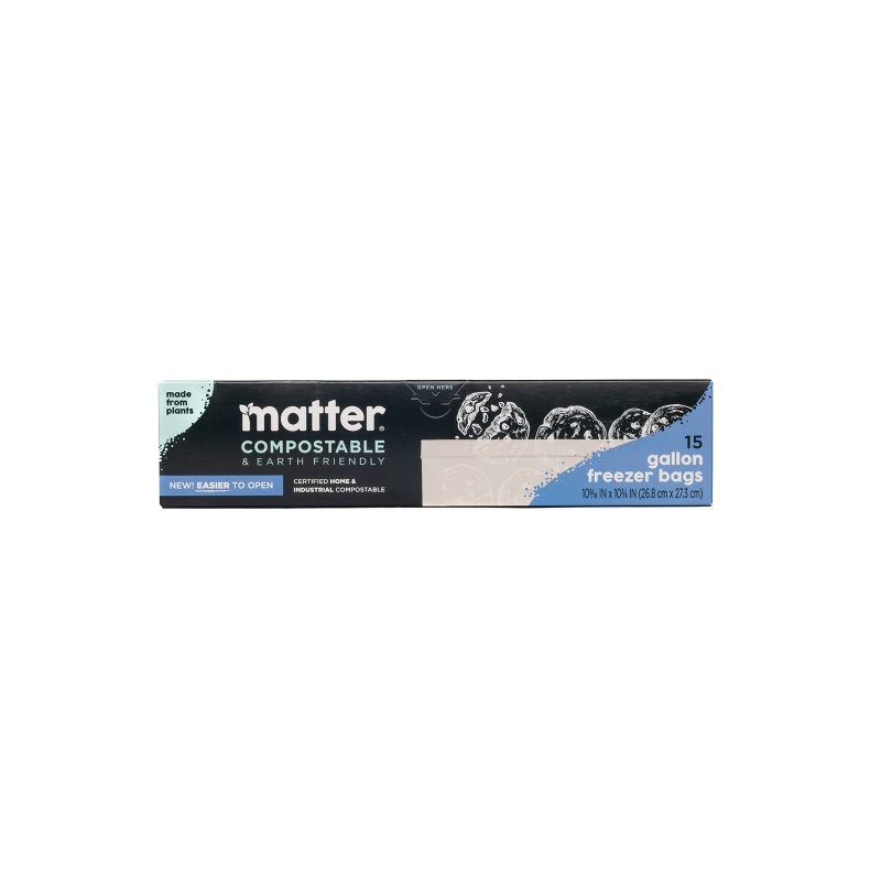 slide 1 of 9, Matter Compostable Gallon Freezer Bags - 15ct, 15 ct