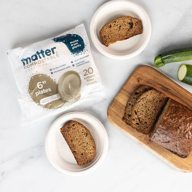slide 2 of 10, Matter Compostable Fiber Disposable Dessert Plates 6" - Natural - 20ct, 20 ct
