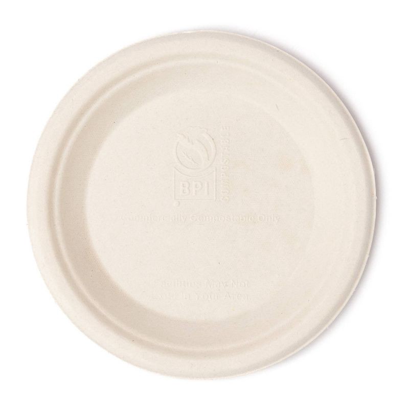 slide 3 of 10, Matter Compostable Fiber Disposable Dessert Plates 6" - Natural - 20ct, 20 ct