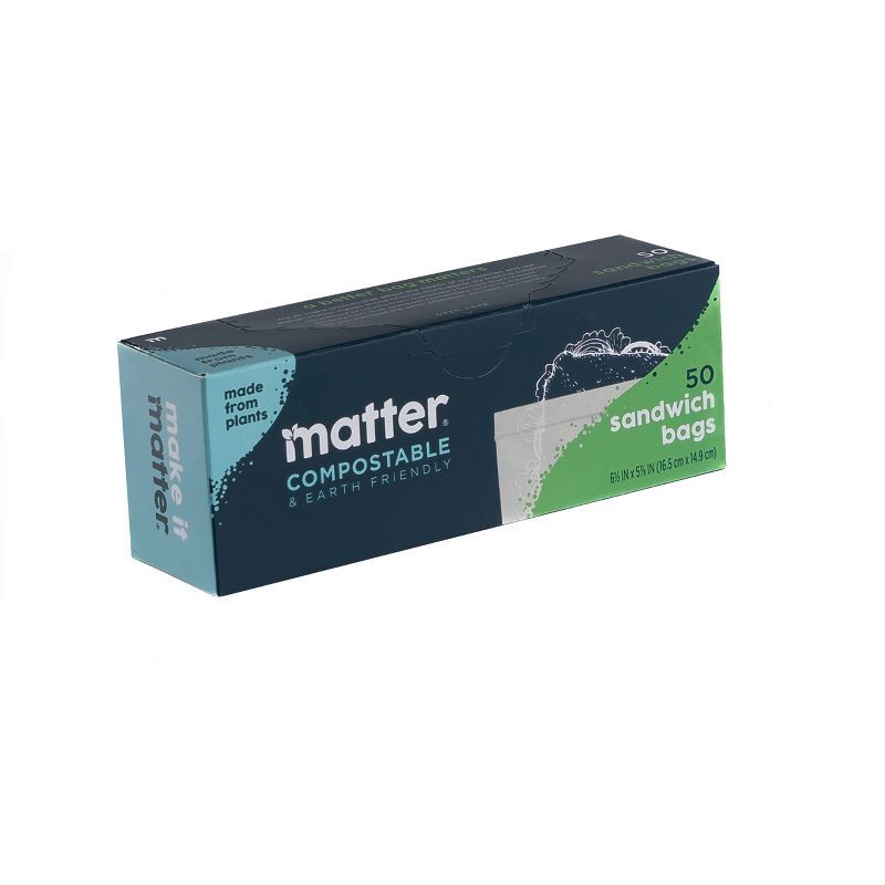 slide 2 of 4, Matter Compostable Sandwich Bags - 50ct, 50 ct