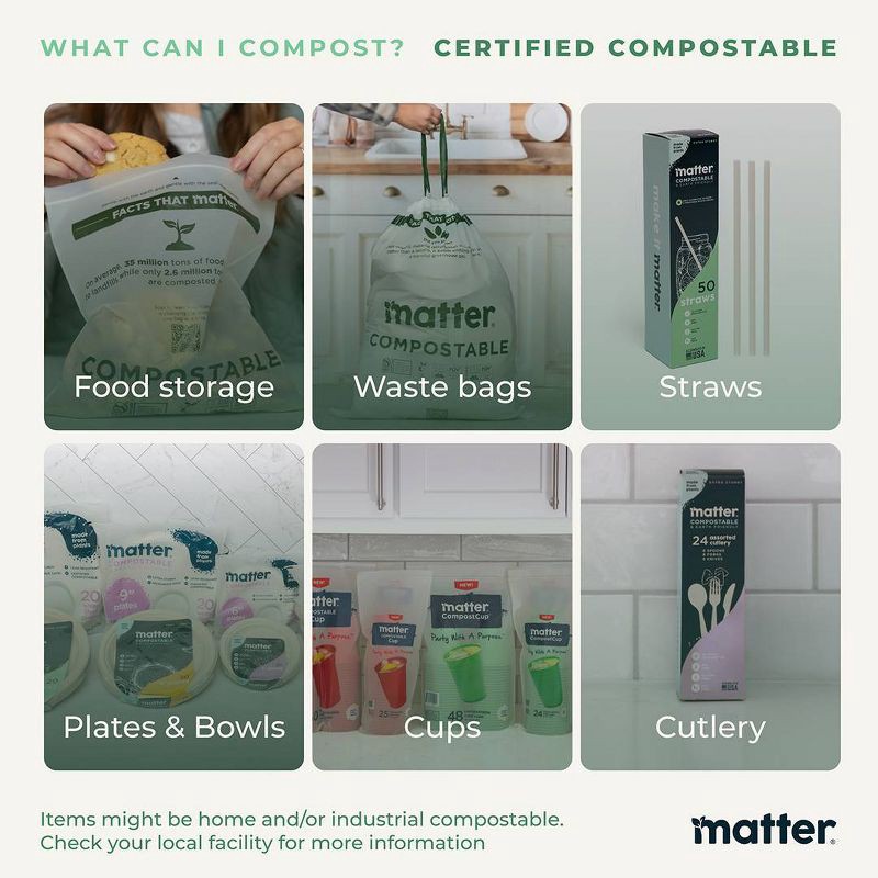 slide 5 of 9, Matter Compostable Sandwich Bags - 50ct, 50 ct