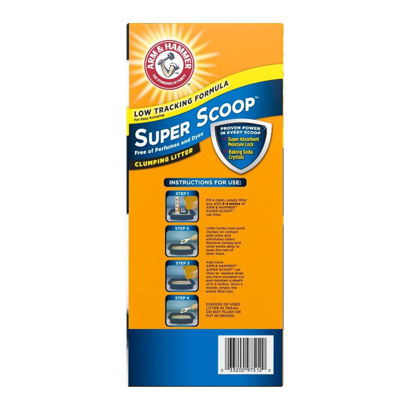 slide 6 of 6, Arm & Hammer Super Scoop Clumping Fragrance Free Cat Litter - 29lb, 29 lb
