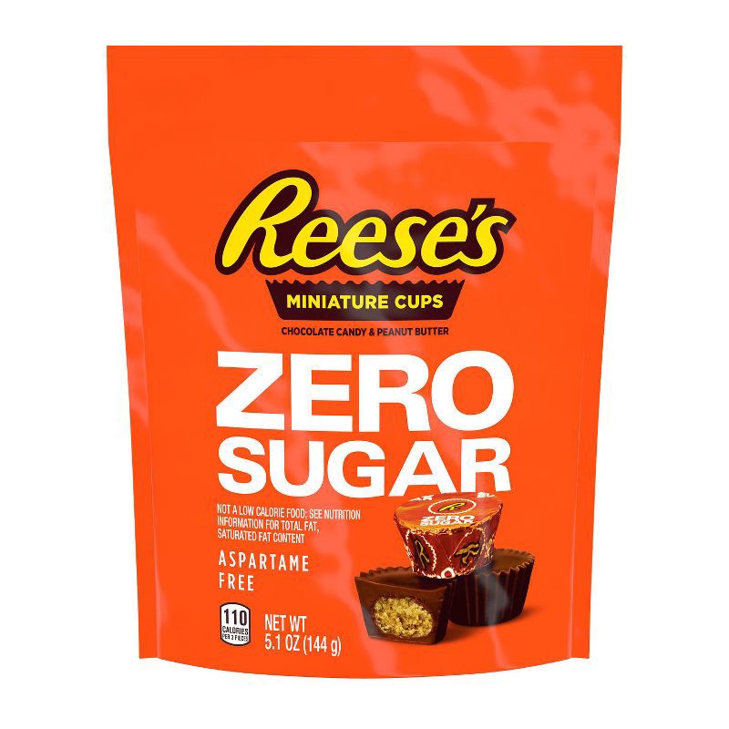 slide 2 of 6, Reese's Zero Sugar Miniatures Chocolate Peanut Butter Cups Candy - 5.1oz, 5.1 oz