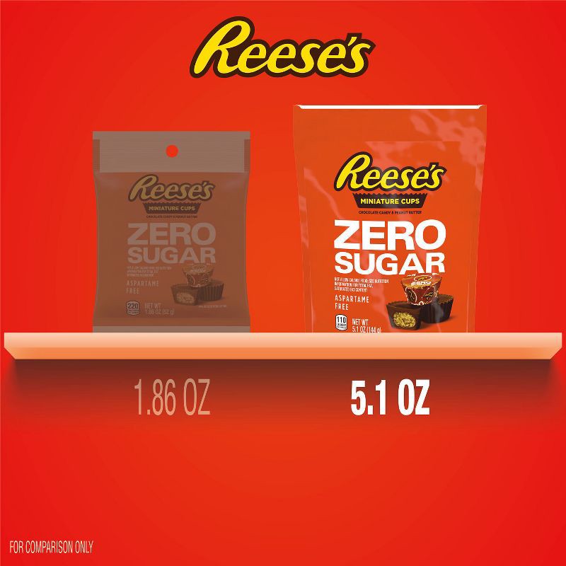 slide 6 of 6, Reese's Zero Sugar Miniatures Chocolate Peanut Butter Cups Candy - 5.1oz, 5.1 oz