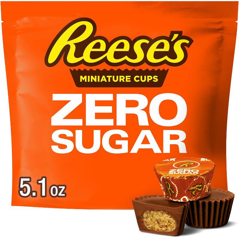 slide 1 of 6, Reese's Zero Sugar Miniatures Chocolate Peanut Butter Cups Candy - 5.1oz, 5.1 oz