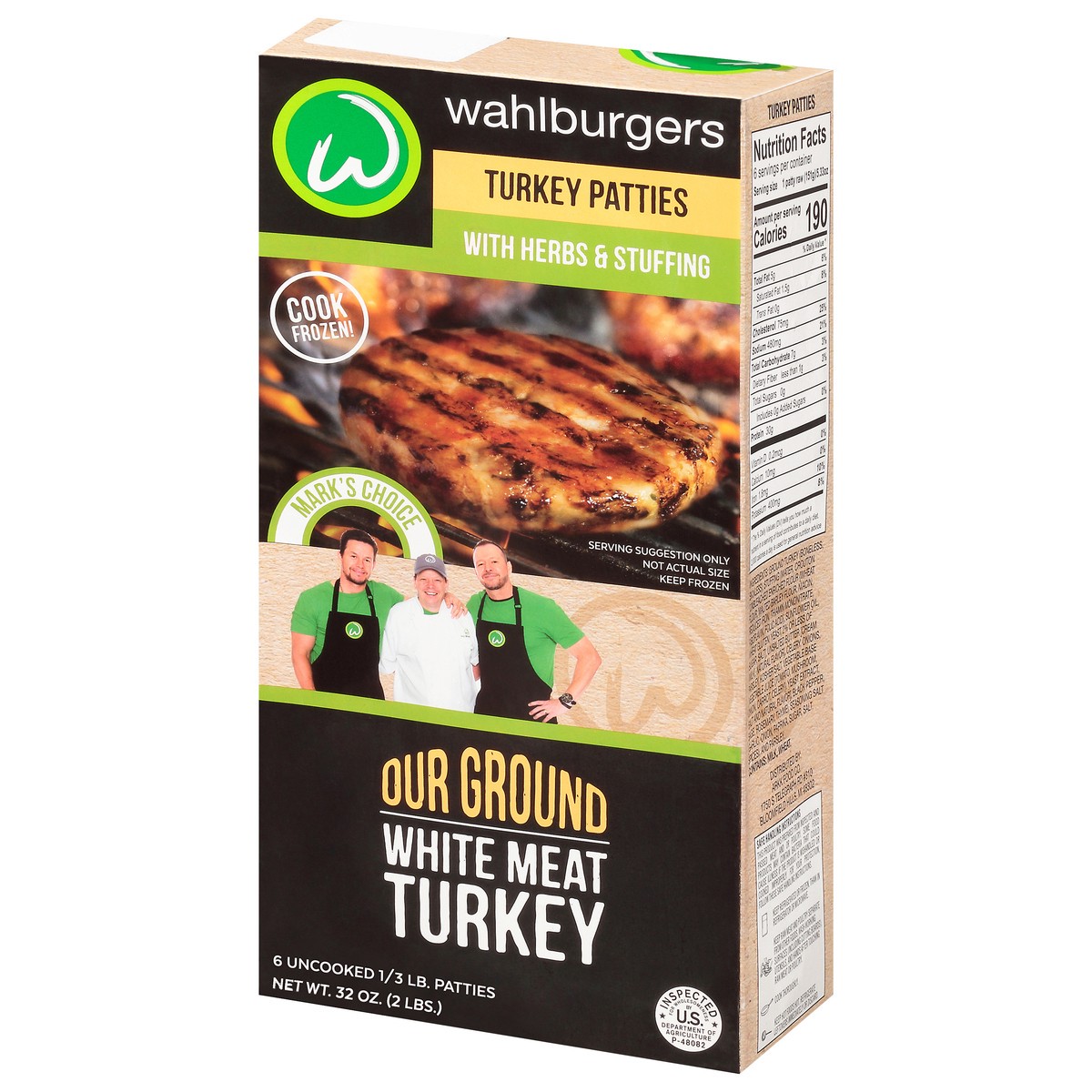 slide 3 of 9, Wahlburgers Turkey Patties With Herbs & Stuffing 6-0.33 lb Patties, 6 ct