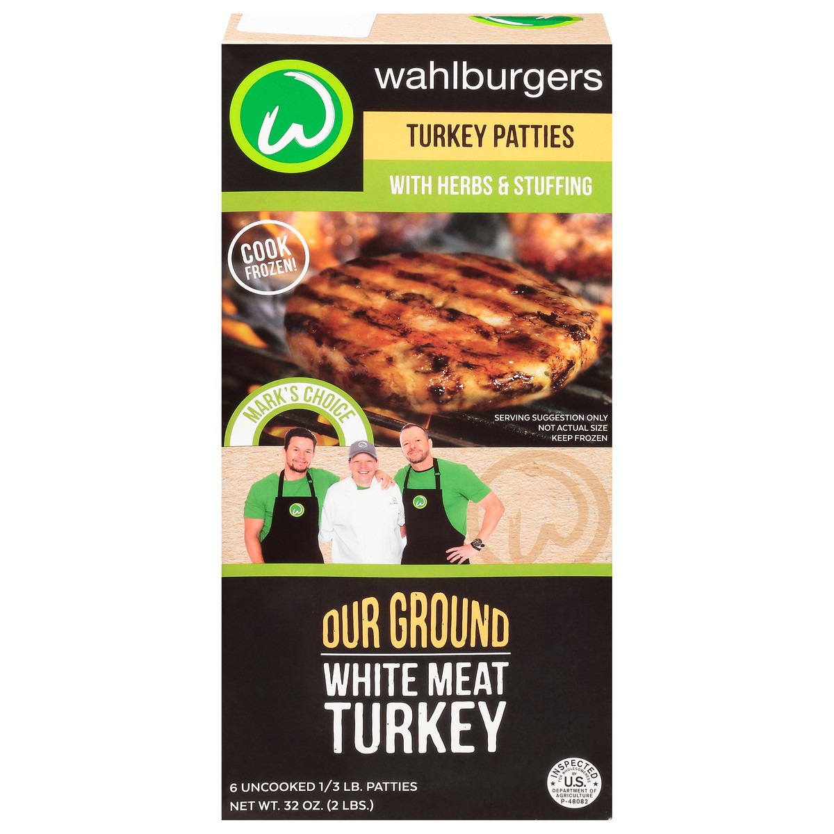 slide 1 of 9, Wahlburgers Turkey Patties With Herbs & Stuffing 6-0.33 lb Patties, 6 ct