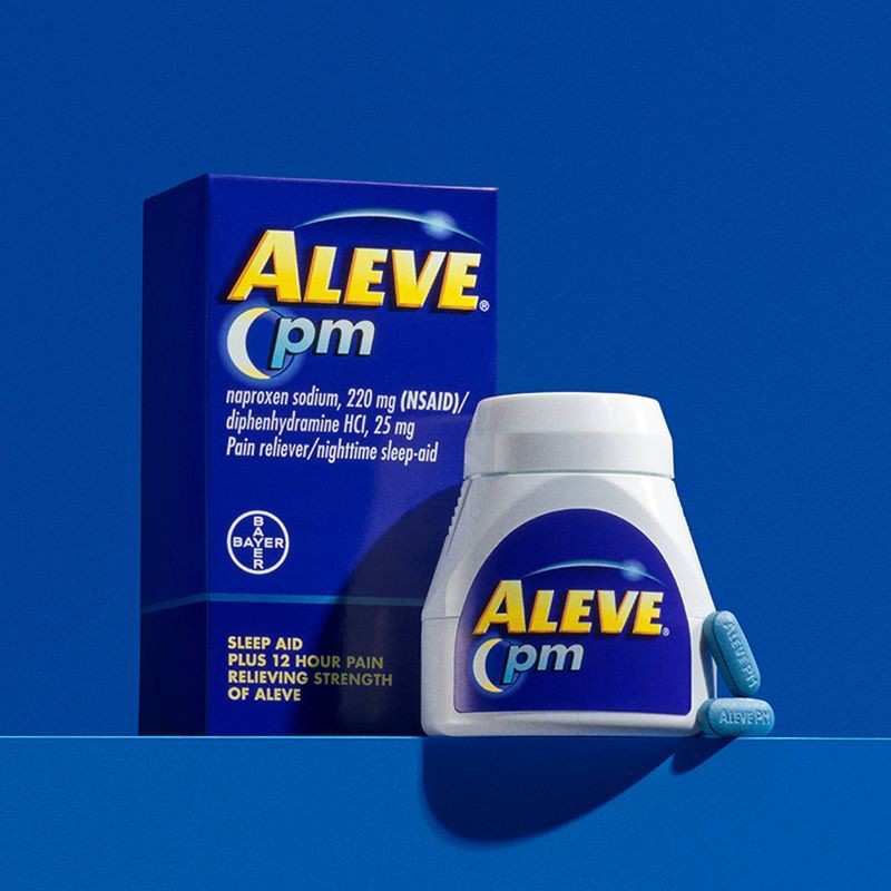 slide 6 of 8, Aleve NSAID Pain Reliever & Fever Reducer Night-Time Liquid Gels, Naproxen Sodium, Pain Relief - 50ct, 50 ct