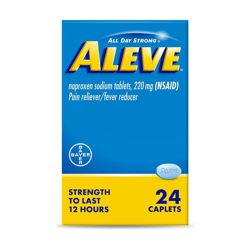 slide 1 of 6, Aleve NSAID Pain Reliever & Fever Reducer Naproxen Sodium Caplets, Body Pain Relief - 24ct, 24 ct