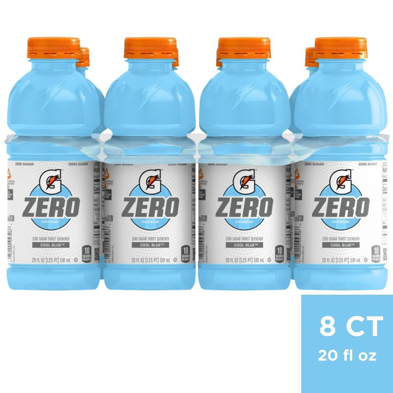 slide 1 of 3, Gatorade G Zero Cool Blue Sports Drink - 8pk/20 fl oz Bottles, 8 ct; 20 fl oz