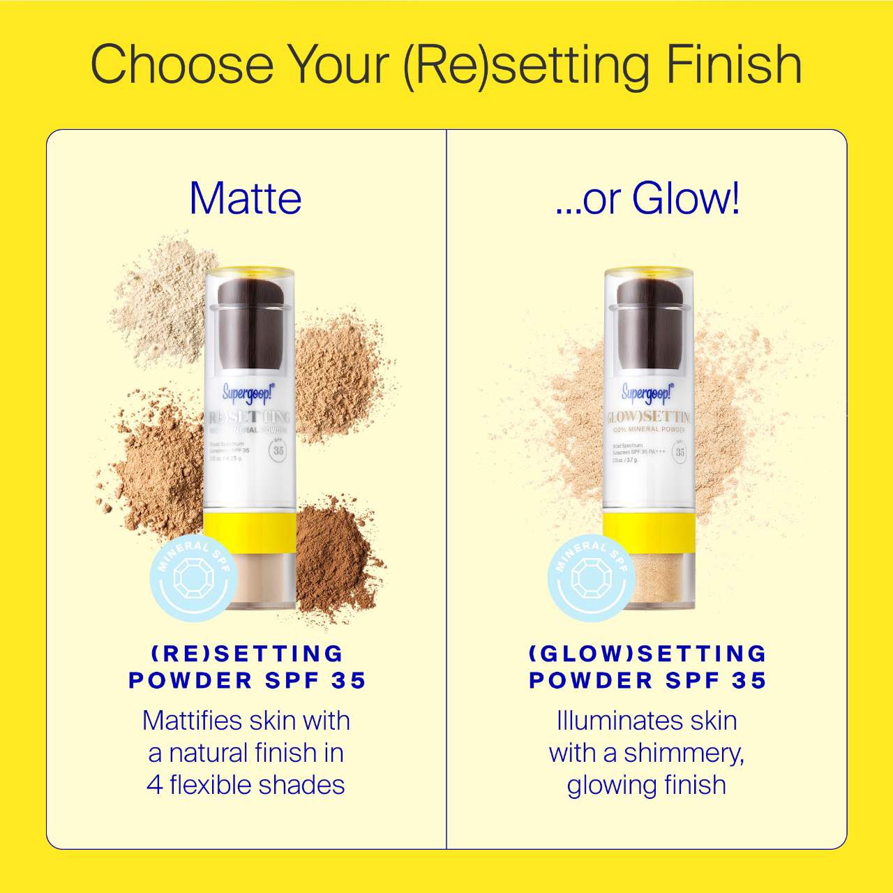 slide 9 of 10, Supergoop! 100% Mineral (Re)setting Powder Face Sunscreen SPF 35 Light, 0.15 oz/ 4.25 gram