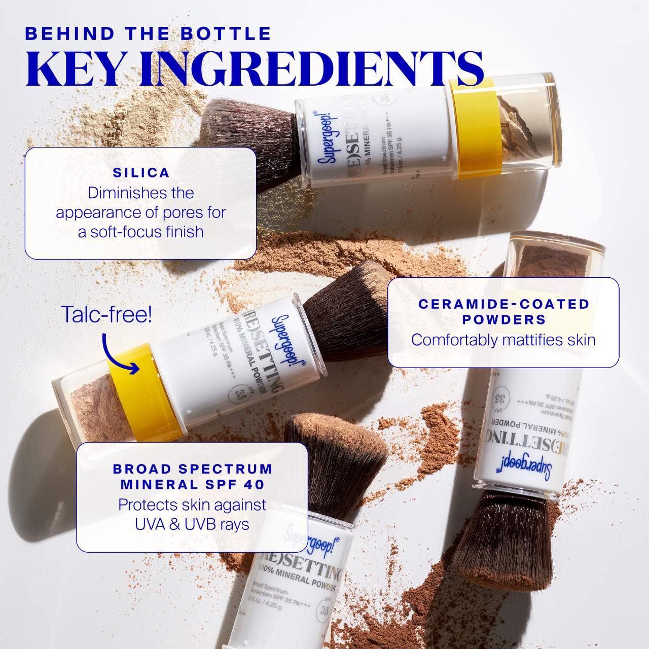 slide 4 of 10, Supergoop! 100% Mineral (Re)setting Powder Face Sunscreen SPF 35 Dark, 0.15 oz/ 4.25 gram