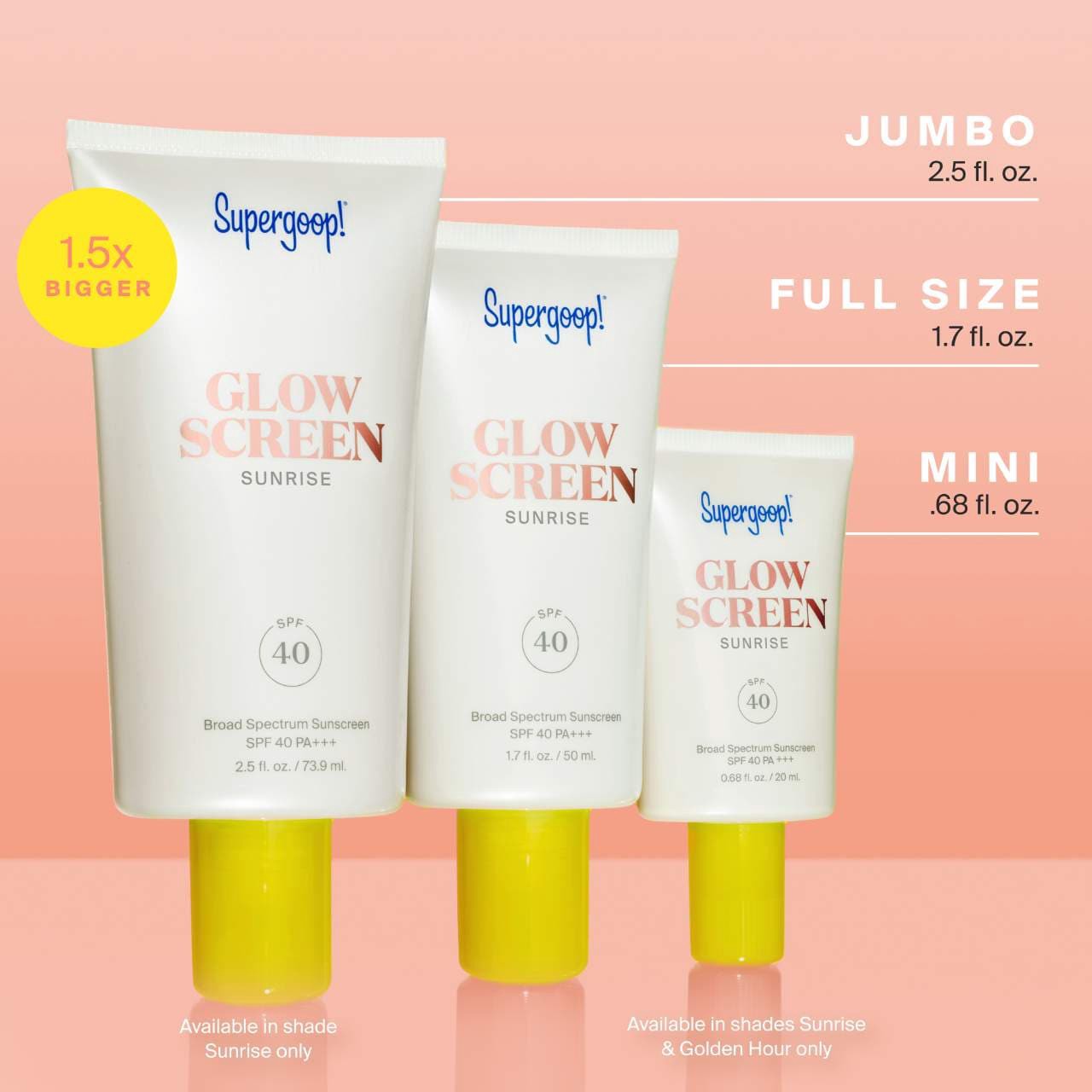 slide 8 of 10, Supergoop! Glowscreen SPF 40 Sunscreen with Hyaluronic Acid + Niacinamide 1.7 oz Golden Hour / 50 mL, 1.7 oz golden hour / 50 ml