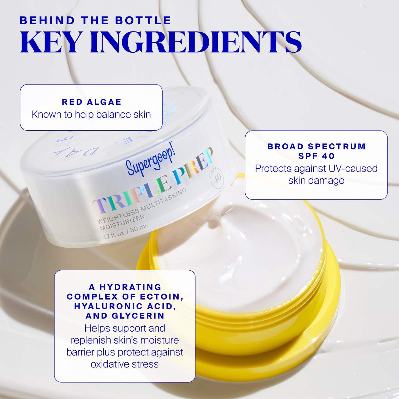 slide 6 of 9, Supergoop! Triple Prep Weightless Multitasking Moisturizer SPF 40 Face Sunscreen 1.7 oz / 50 mL, 1.7 oz / 50 ml