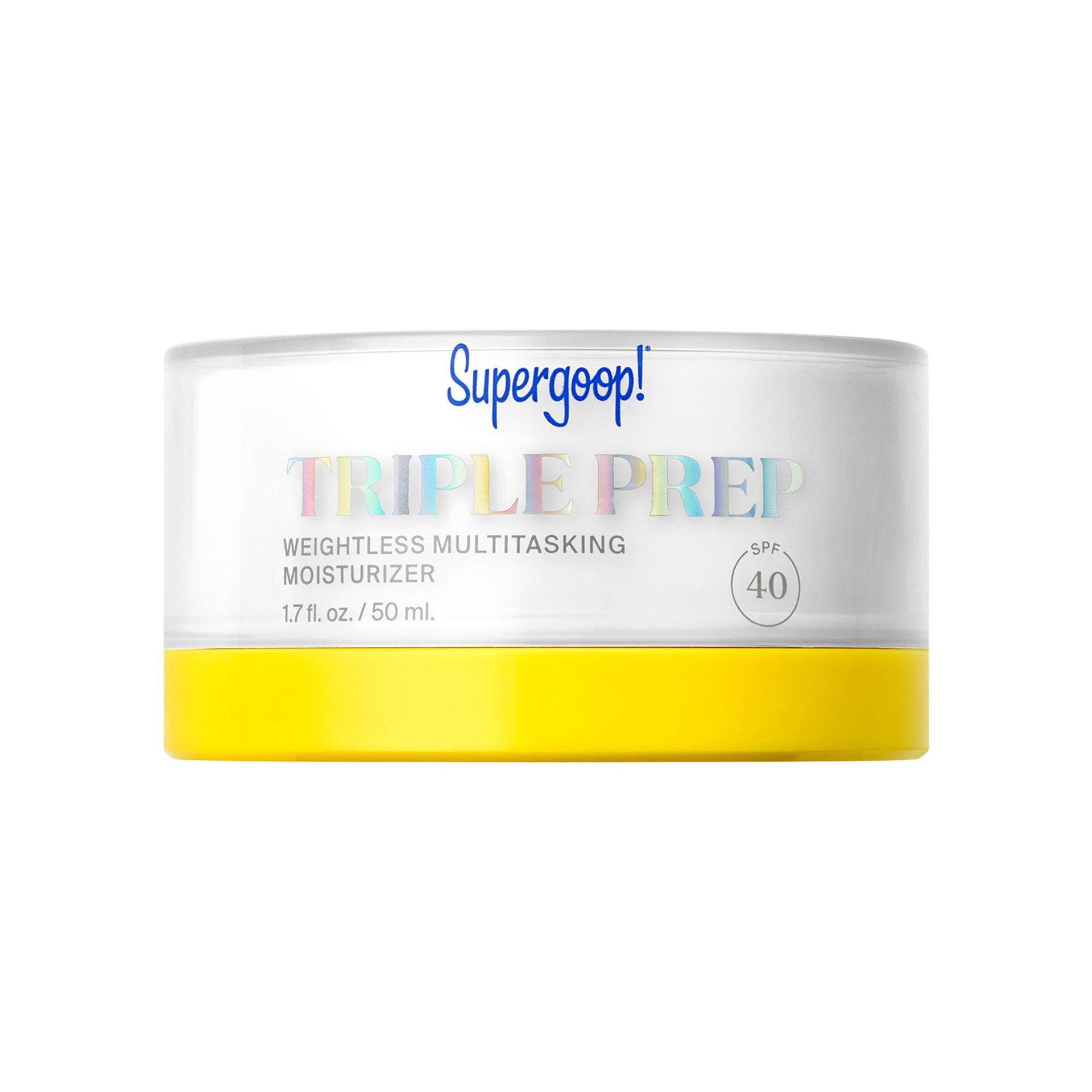 slide 1 of 9, Supergoop! Triple Prep Weightless Multitasking Moisturizer SPF 40 Face Sunscreen 1.7 oz / 50 mL, 1.7 oz / 50 ml