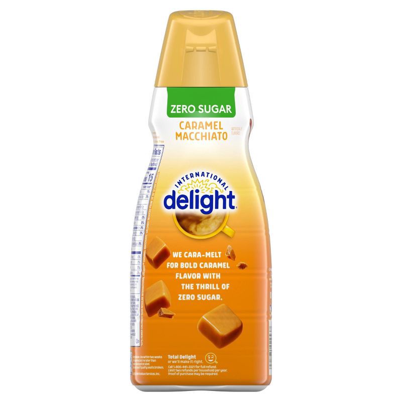 slide 5 of 14, International Delight Sugar-Free, Zero Sugar Caramel Macchiato Coffee Creamer - 32 fl oz (1qt) Bottle, 32 fl oz, 1 qt