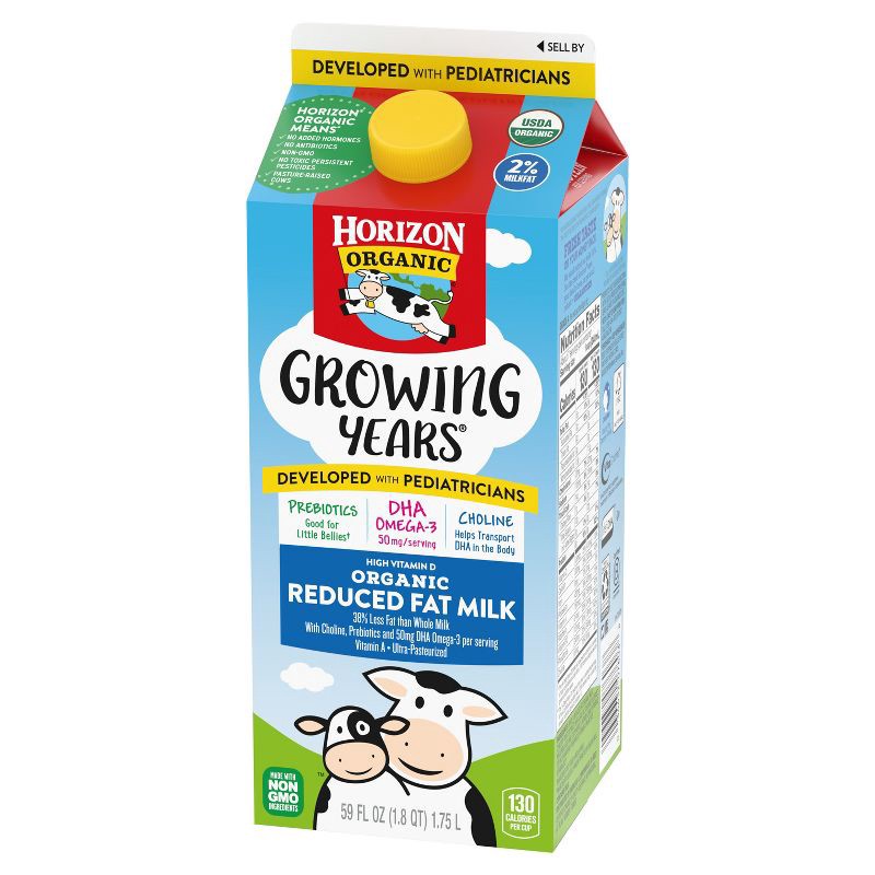 slide 7 of 8, Horizon Organic Growing Years 2% Milk with DHA Omega-3 - 59 fl. oz., 3 x 59 fl. oz.