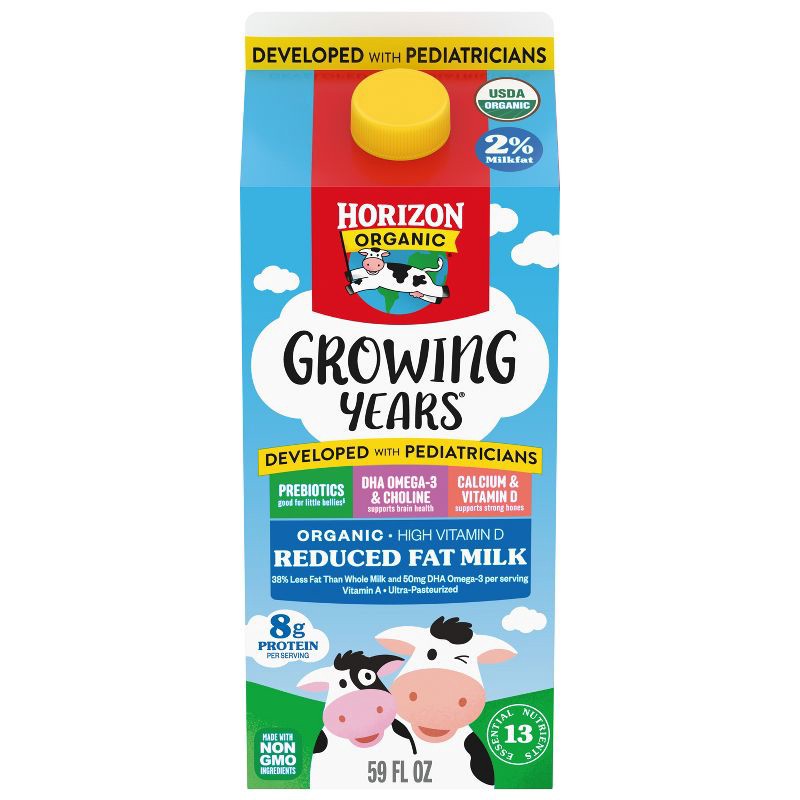 slide 1 of 16, Horizon Organic Growing Years 2% Milk with DHA Omega-3 - 59 fl. oz., 3 x 59 fl. oz.