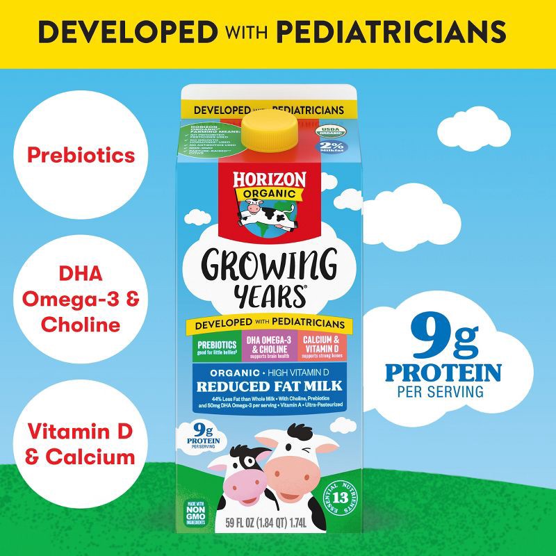 slide 5 of 16, Horizon Organic Growing Years 2% Milk with DHA Omega-3 - 0.5gal, 3 x 0.5 gal