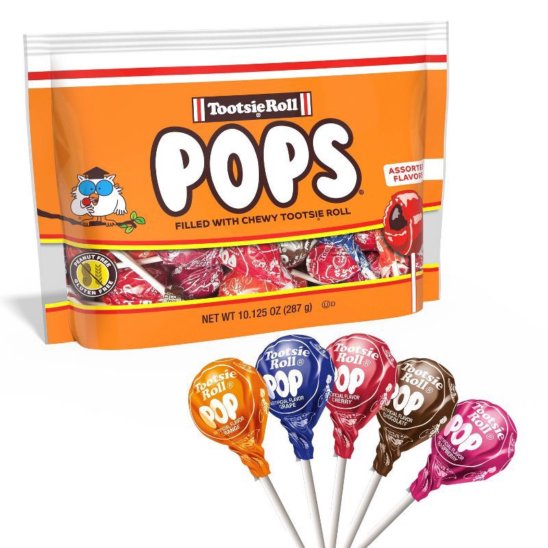 slide 3 of 5, Tootsie Pops Candy Assorted Flavor Lollipops Standup Bag – 10.125oz, 10.125 oz