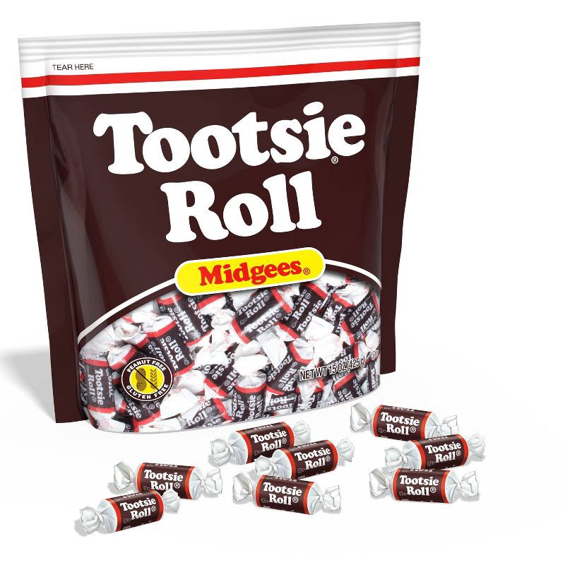 slide 3 of 5, Tootsie Roll Midgees Candy Standup Bag – 15oz, 15 oz