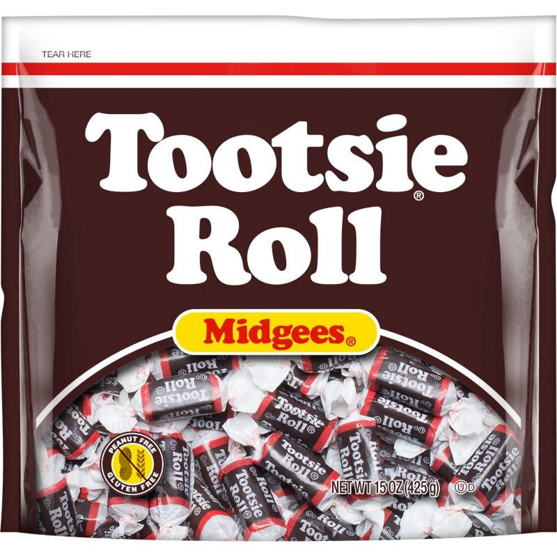 slide 1 of 5, Tootsie Roll Midgees Candy Standup Bag – 15oz, 15 oz