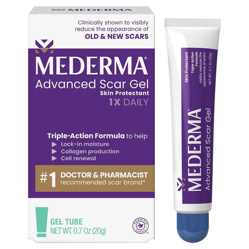 slide 1 of 9, Mederma Advanced Scar Gel - 0.7oz, 0.7 oz