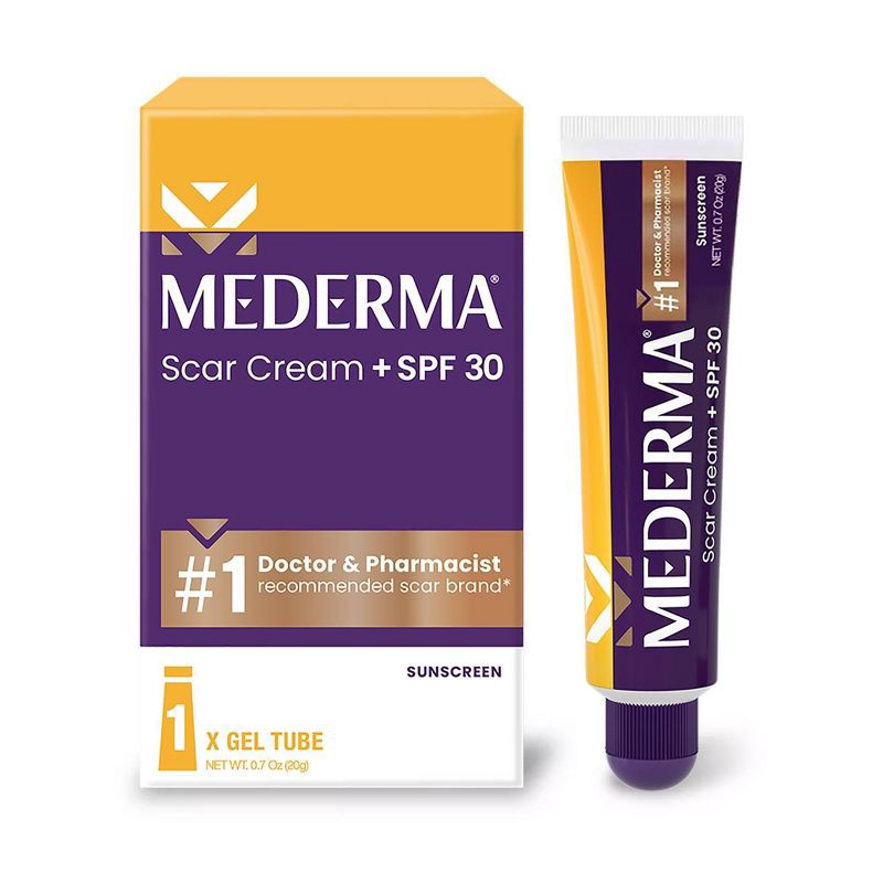 slide 1 of 1, Mederma Scar Cream + SPF 30 - 0.7oz, 30 x 0.7 oz