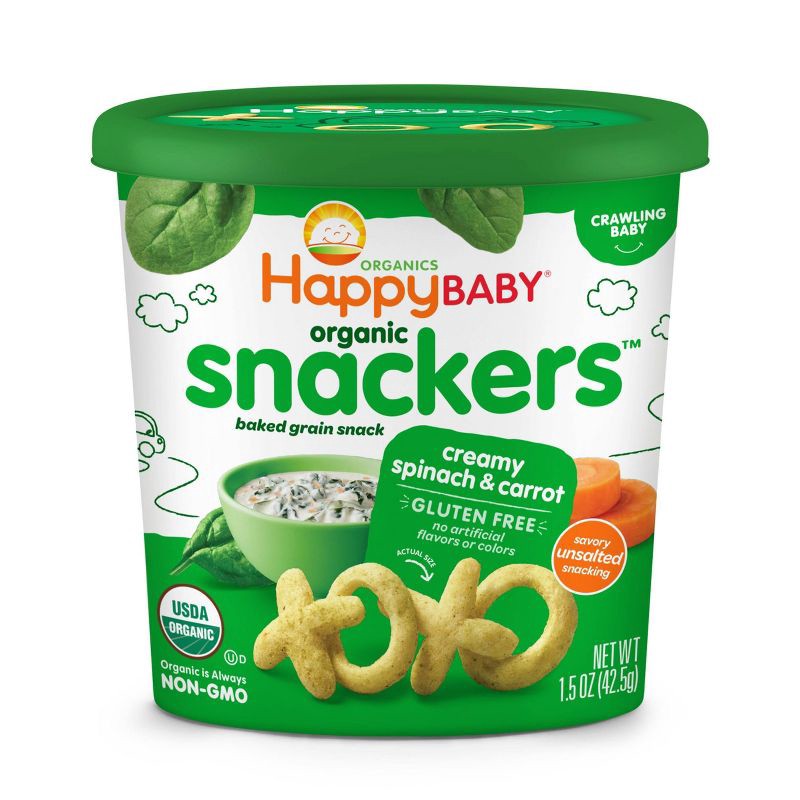 slide 1 of 4, Happy Family HappyBaby Spinach Carrot Baby Snacks - 1.5oz, 1.5 oz