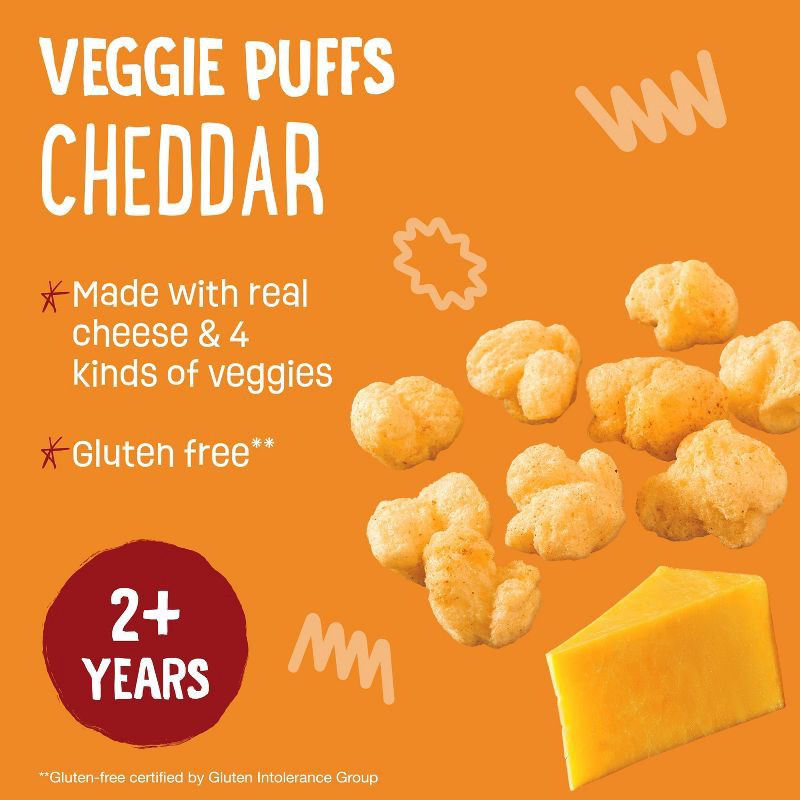 slide 3 of 10, Earth's Best Organic Veggie Cheddar Puffs Baby & Toddler Snacks Sesame Street - 1.55oz, 1.55 oz