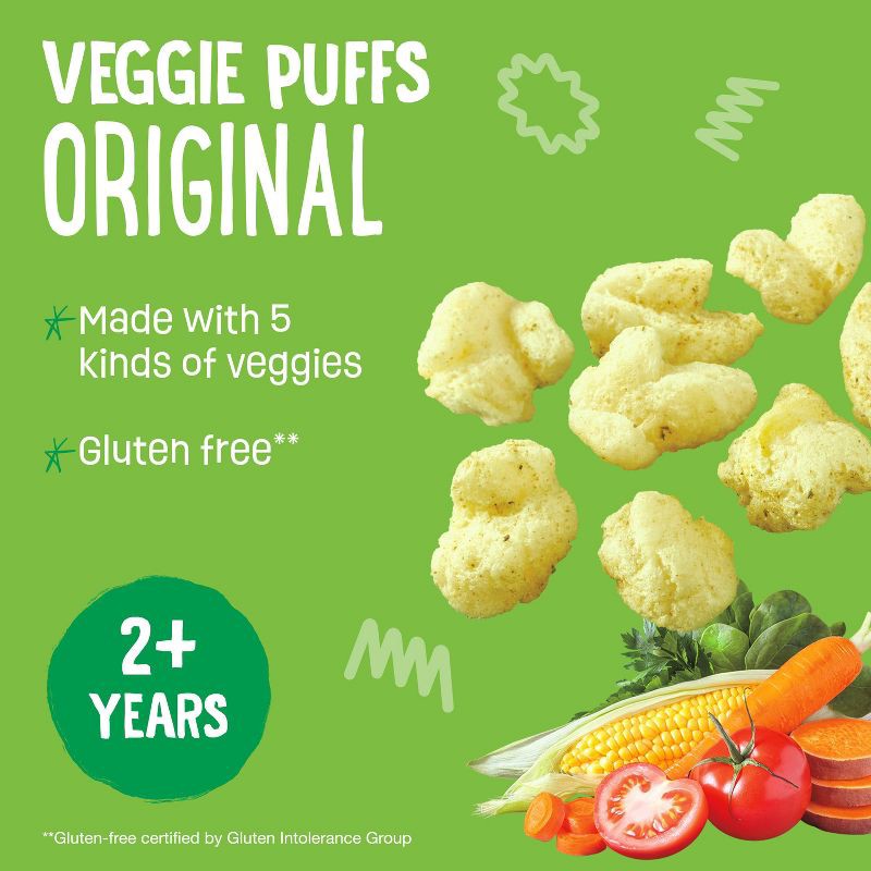 slide 3 of 10, Earth's Best Organic Veggie Puffs Baby Snacks Baby & Toddler Snacks Sesame Street - 1.55oz, 1.55 oz